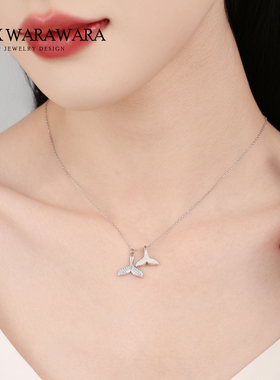 小众设计气质双鱼尾项链女锁骨链