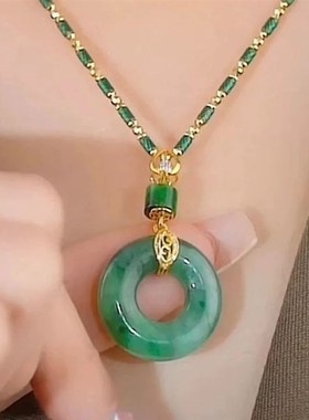 2025新款绿色平安扣爆款轻奢小众气质高级感贵气项炼K