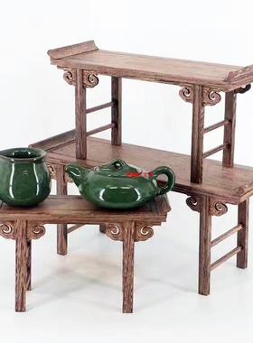 红木微型琴桌实木翘头鸡翅木条案小神台供桌微缩家具小