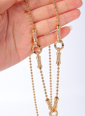 泰伽泰伽泰国原版佛牌链子金属项链多挂快拆佛牌挂绳镶钻快拆卡扣