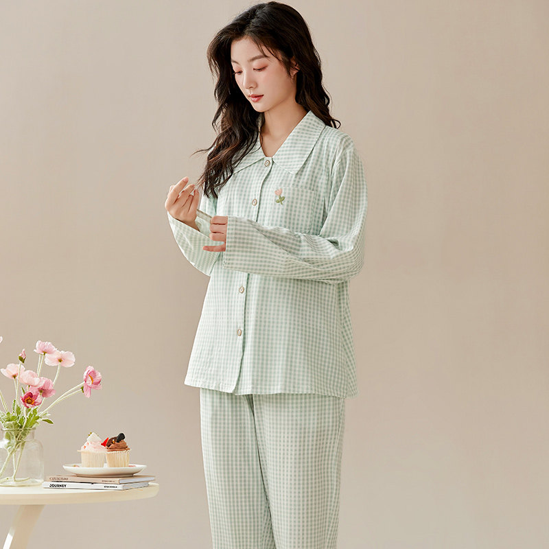 100%纯棉月子服纯色孕妇睡衣秋季产後哺乳哺乳装产妇家居服套装女,淘宝优惠券,粉丝福利购,淘宝优惠卷