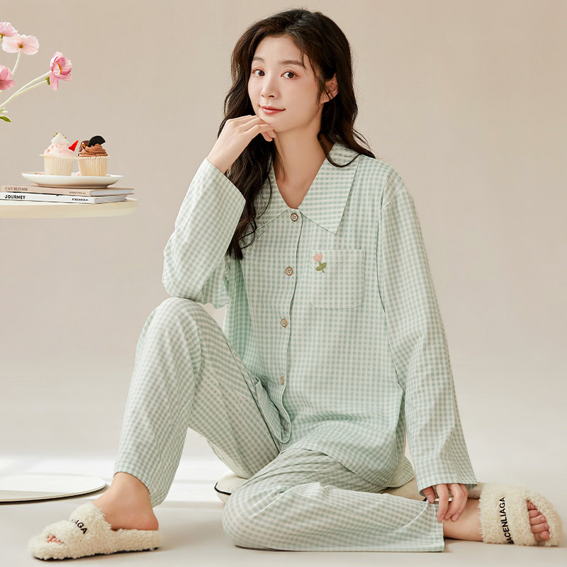 100%纯棉月子服纯色孕妇睡衣秋季产後哺乳哺乳装产妇家居服套装女,淘宝优惠券,粉丝福利购,淘宝优惠卷