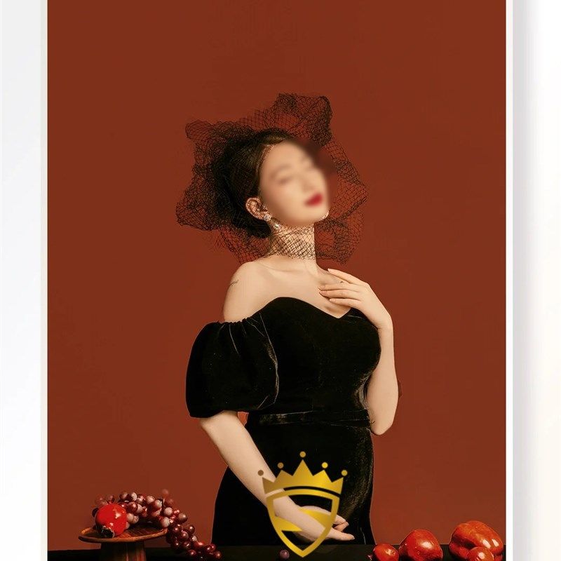 影楼孕妇照服装黑色超显瘦露肩艺术照影楼拍照摄影连衣裙丝绒礼服,淘宝优惠券,粉丝福利购,淘宝优惠卷