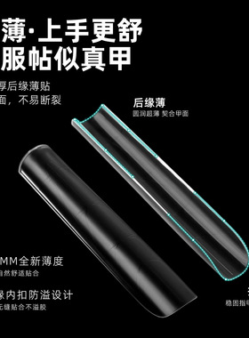【静儿家】辅助线长水管长方甲片平弧免刻磨折无痕美甲店专用甲片