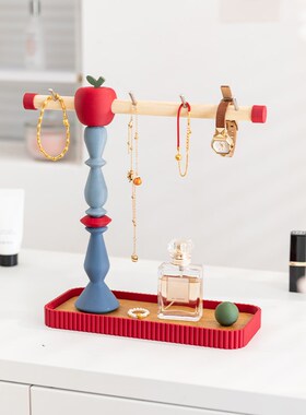 阿楹 轻奢复古入门玄关柜钥匙托盘摆件高级感收纳盒艺术置物挂架