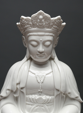 黼山堂16英寸坐全莲毗卢观音白瓷