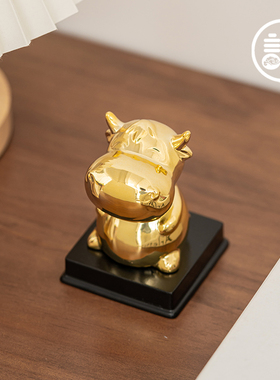 记今朝电镀金鎏镀十二生肖龙 陶瓷 龙年家居饰品桌面