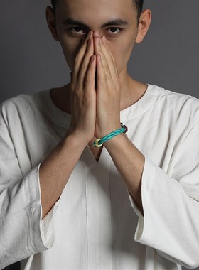 2021新款双色简约系手绳款纯手工编织情侣手链多色可自由搭配热卖