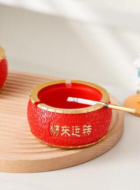 新中式国潮风招财进醒狮摆件茶宠汽车桌面装饰可爱家居烟缸送礼