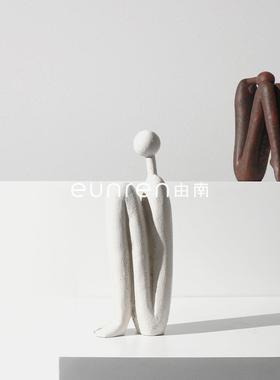 轻奢现代家居软装饰品抽象火柴人物雕塑样板房间电视柜书档摆件