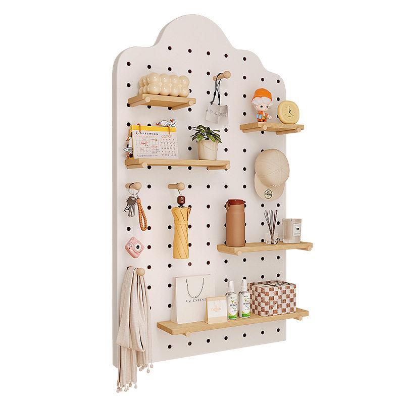 Children's room hole board solid wood storage rack toy storage wall home wall partition display rack busy board