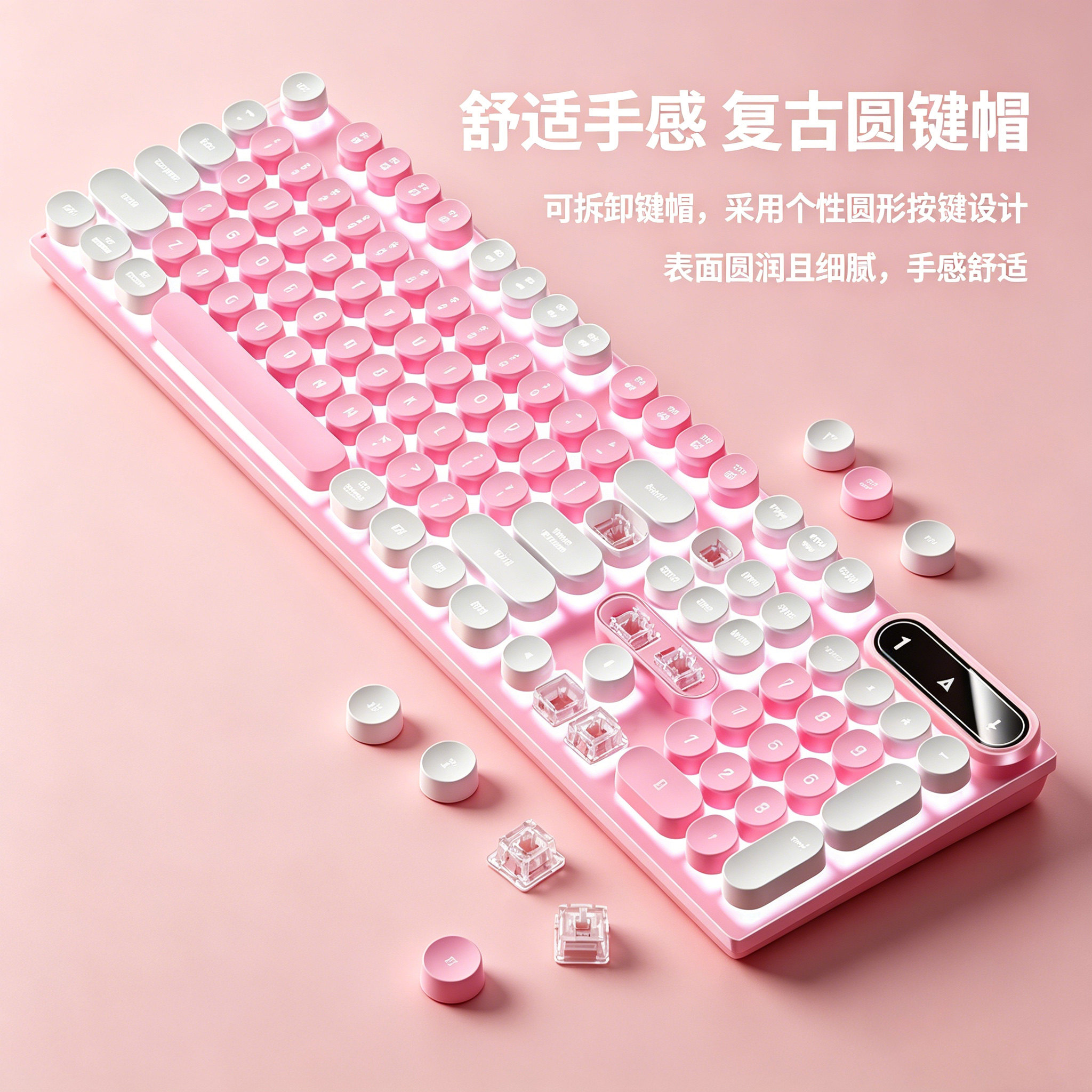 有线键盘鼠标套装机械手感静音电竞游戏办公电脑笔记本女生通用 竞键实拍商品图