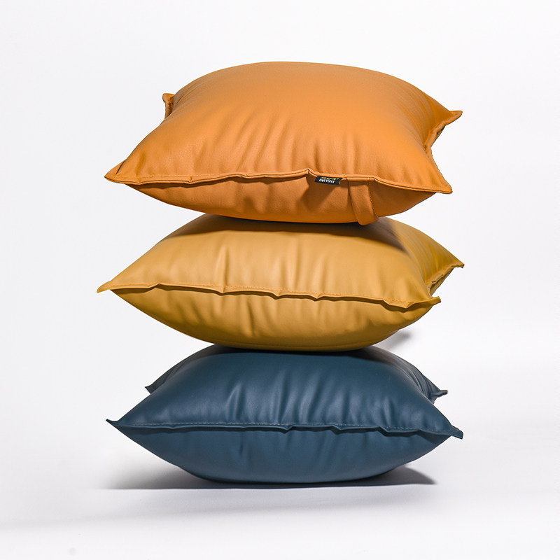 仿真皮仿牛皮超厚沙发靠枕抱枕防水防尘客厅靠垫办公室床上防猫抓,淘宝优惠券,粉丝福利购,淘宝优惠卷