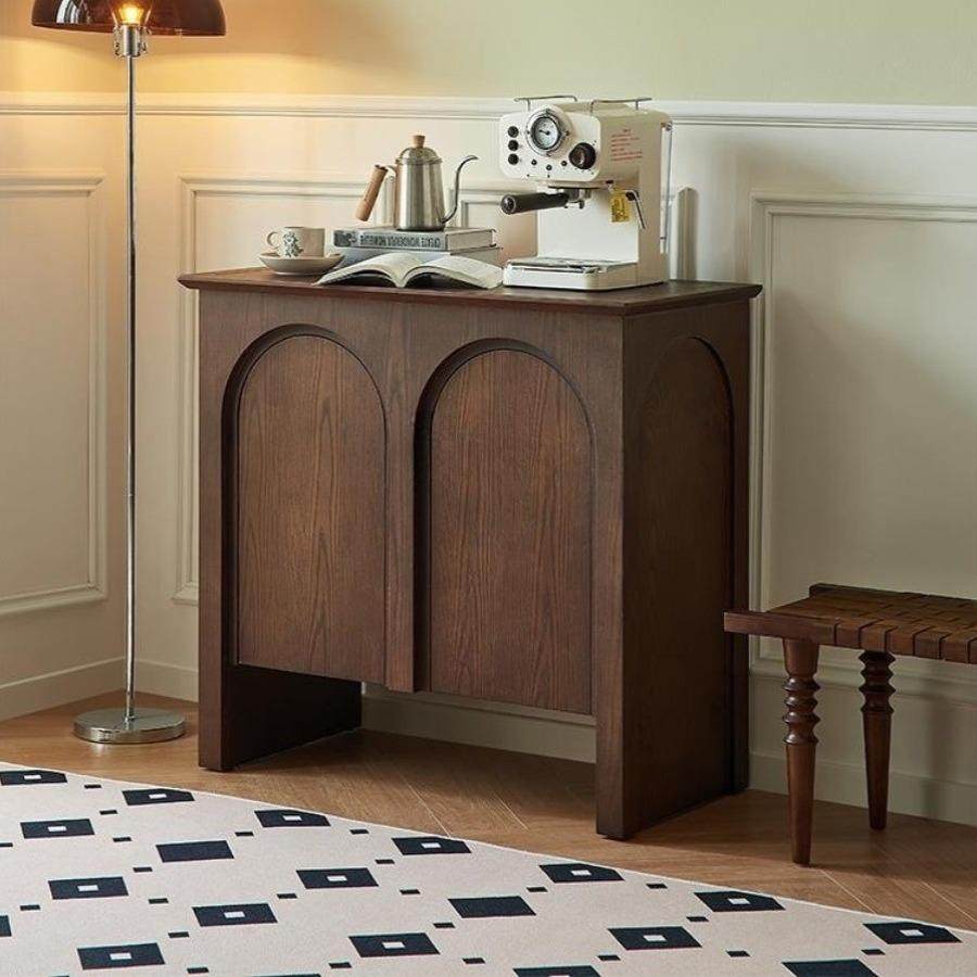 法式中古风拱形门实木餐边柜复古风家用储物收纳玄关柜客厅装饰柜,淘宝优惠券,粉丝福利购,淘宝优惠卷