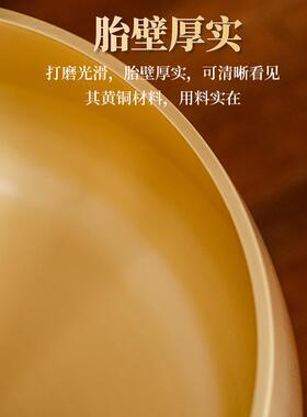 黄铜磬佛音钵日式加厚法器全铜庆盂颂钵佛音碗瑜伽修行钵愈疗铜钵