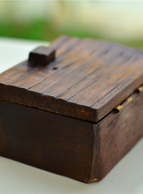 诗玛哈泰国手工艺品木雕收纳盒饰品盒桌面摆件实木名片盒方形创意