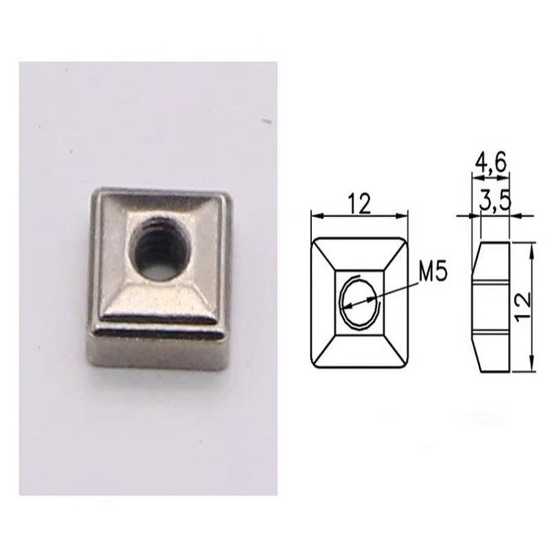 注塑机机械手配件100个方形m5单孔工字形铝条小滑块四角螺母包邮,淘宝优惠券,粉丝福利购,淘宝优惠卷