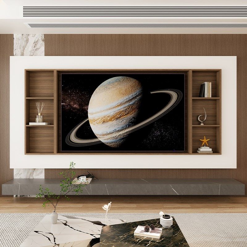 电视机壁龛嵌入式背景墙75/85/100寸定制实木柜内嵌框收纳置物架,淘宝优惠券,粉丝福利购,淘宝优惠卷