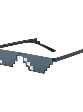 新款马赛克眼镜 二次元太阳眼镜 我的世界潮流时尚个性像素太阳眼