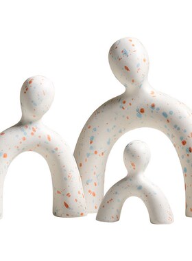 创意一家三口酒柜摆件客厅轻奢电视柜玄关家居软装饰跨境热销包邮