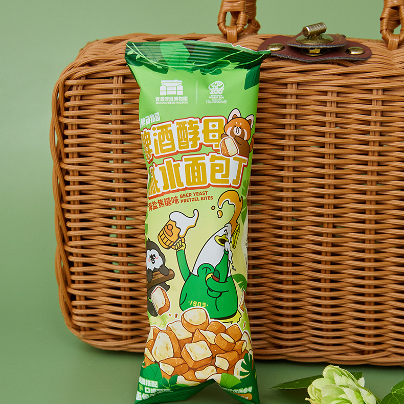 青岛啤酒博物馆红山动物园文创联名啤酒酵母碱水面包丁食品伴手礼