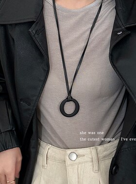 秋冬时尚镂空项链女新款百搭毛衣链配饰气质吊坠卫衣链挂脖首饰品