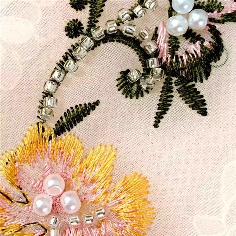 童装女童新款夏装蕾丝重工钉珠串珠绣花领短袖连衣裙甜美宽松,淘宝优惠券,粉丝福利购,淘宝优惠卷