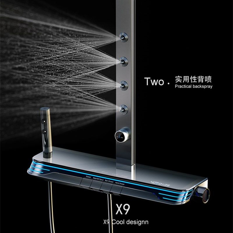 腰喷数显沐浴器增压喷头全铜恒温家用枪灰色浴室卫浴淋浴花洒套装,淘宝优惠券,粉丝福利购,淘宝优惠卷