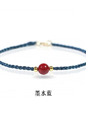 【小圆满】本命年红绳朱砂手绳女复古细款编织红绳手链国潮手饰