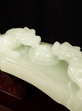 万福如意工艺品摆件阿富汗白玉如意摆件家居客厅饰品大号如意摆件