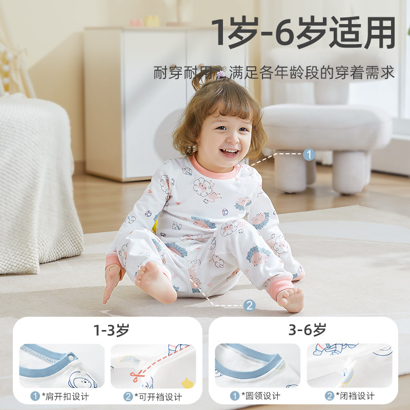 贝肽斯儿童家居服套装秋冬款纯棉长袖E睡衣两件式男女童宝宝秋衣,淘宝优惠券,粉丝福利购,淘宝优惠卷