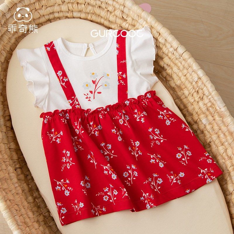 乖奇熊女宝宝公主裙假两件夏季薄款婴儿连衣裙女童洋气可爱裙子,淘宝优惠券,粉丝福利购,淘宝优惠卷