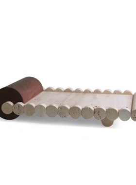 侘寂风树脂仿洞石果盘装饰艺x术高级托盘创意摆件样板间置物收纳