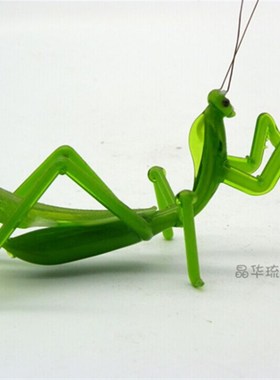 玻璃仿真蝈蝈家居盆景微景观装饰品创意水晶琉璃螳螂工艺礼品