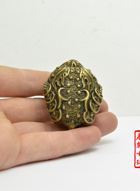 铜器金蟾蜍镂空响铃金蟾纯铜小摆件文玩收M藏品茶宠茶虫招财把玩