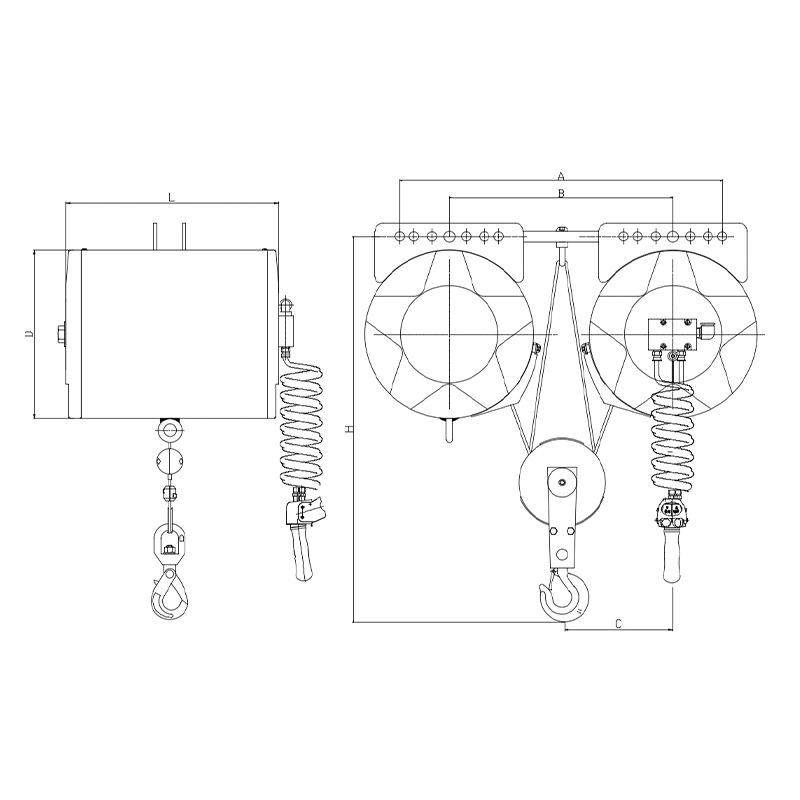 100KG气动葫芦气动工具仓库气动按钮式B系列气动平衡吊平衡器,淘宝优惠券,粉丝福利购,淘宝优惠卷