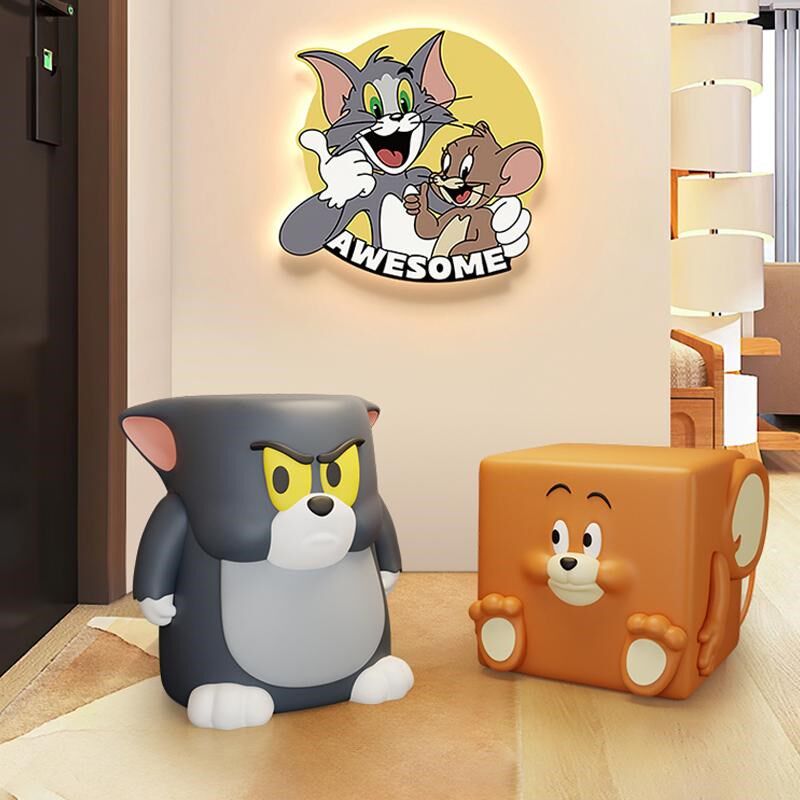 猫和老鼠客厅落i地换鞋凳摆件卡通装饰品沙发边几玄关乔迁新居礼,淘宝优惠券,粉丝福利购,淘宝优惠卷