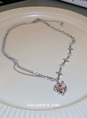 辣妹标配！个性百搭！黑色钛钢项链气质名媛锁骨链女高级感不掉色