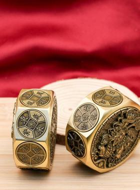 黄铜十面转转招财进宝貔貅生肖转转手把件解压新款手把玩浮雕工艺