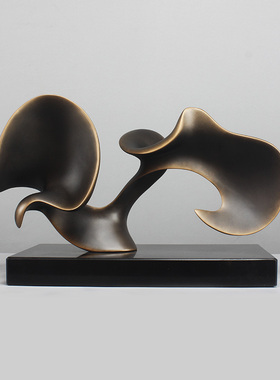 轻奢雕塑摆件抽象艺术现代简约玻璃钢玄关摆设售楼处创意家居饰品