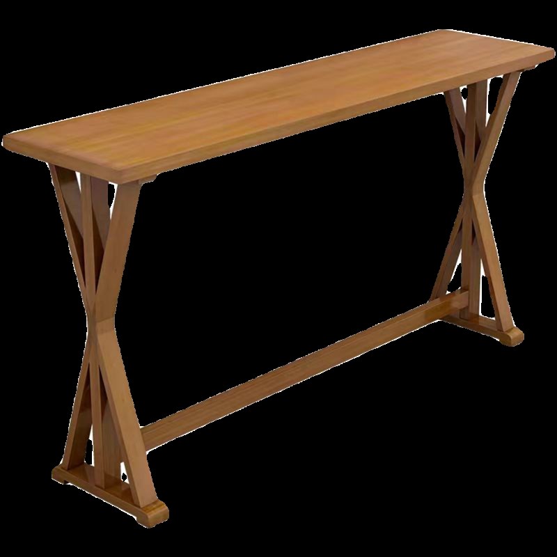 北欧实木c家用吧台桌简约现代休闲奶茶高脚桌长条窄桌靠墙桌椅组 - 图3