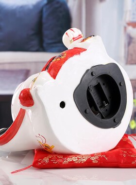 招财猫摆件开业手摇礼品家居店铺收银电动发财台陶瓷自动乔迁客厅