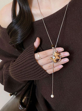 木质小马吊坠项链女2026新款百搭