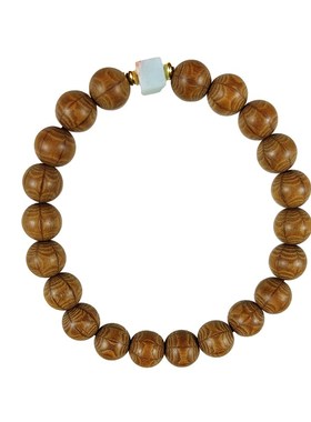 天然金五台老料六道木手串加寿山石手链原M木精品男女 六道工艺