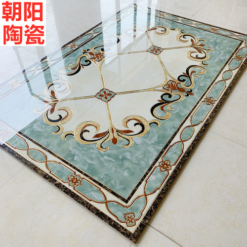 拼花地砖800hx800 微晶石抛晶砖客厅饭厅造型拼图入户地拼花瓷砖 - 图1