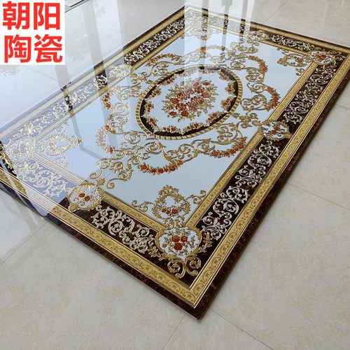 拼花地砖800hx800 微晶石抛晶砖客厅饭厅造型拼图入户地拼花瓷砖 - 图0