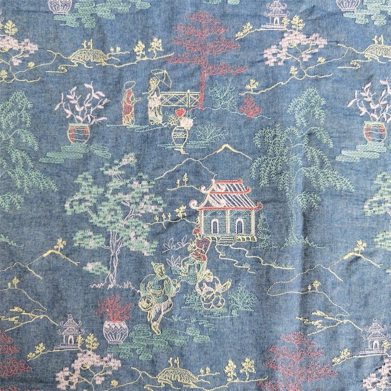 厂家现货新中式国风丝绒刺绣兰亭序古风绣花布料,淘宝优惠券,粉丝福利购,淘宝优惠卷