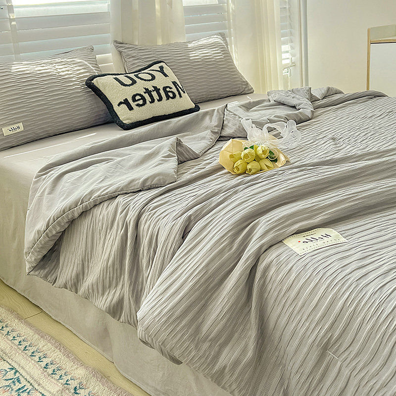 泡泡纱空调夏凉被子四件u套夏季夏天被芯夏被宿舍非全棉可机洗,淘宝优惠券,粉丝福利购,淘宝优惠卷