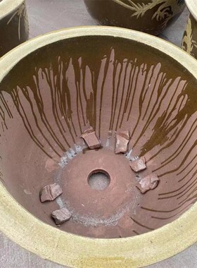 新品花盆均釉陶土缸粗陶大口陶y瓷特大型家用铁树圆形田园绿植龙