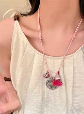 海底世界~夏天海星贝壳吊坠项链女长款挂绳毛衣链配裙子装饰配饰